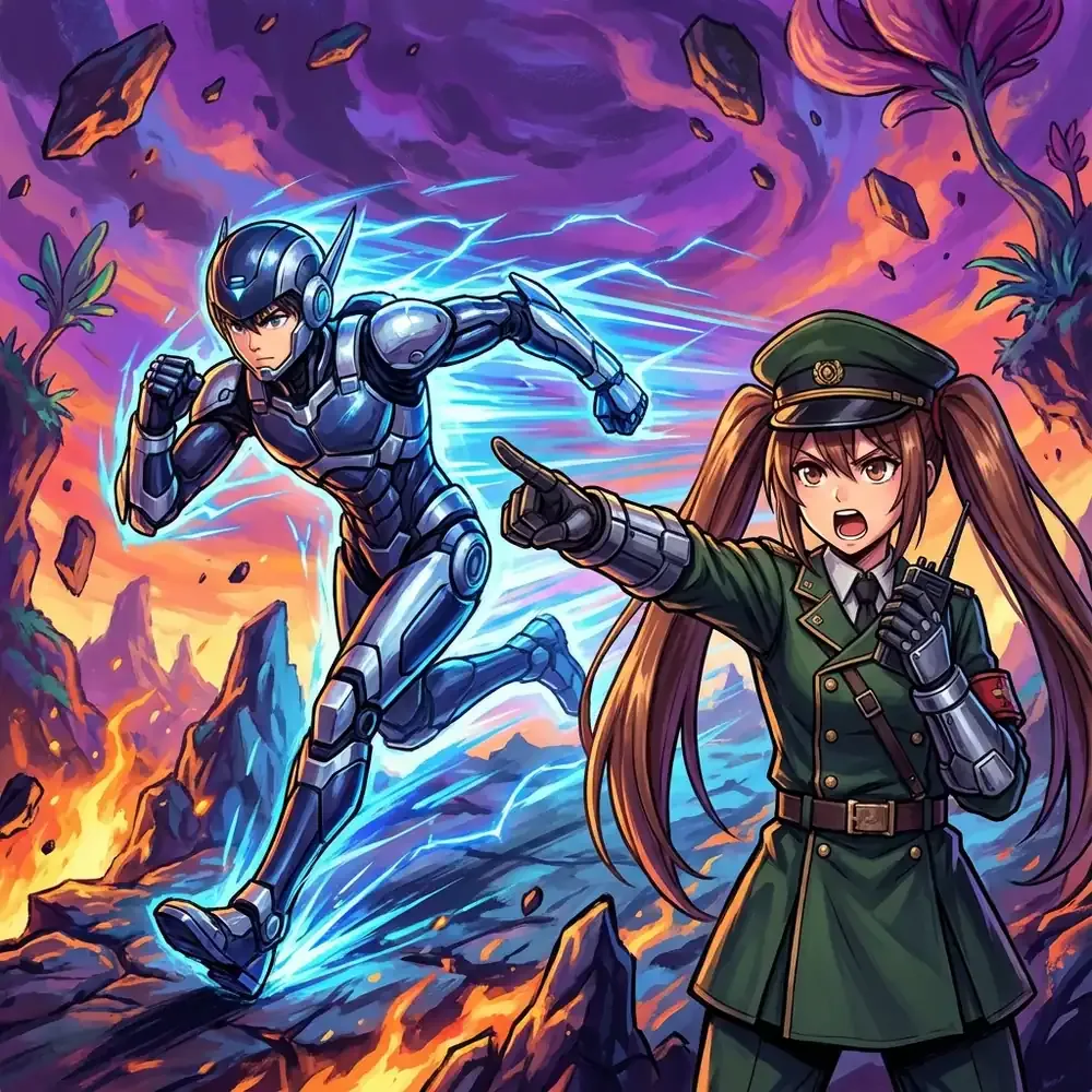 Himari commands Yuuki in Speed Slave form