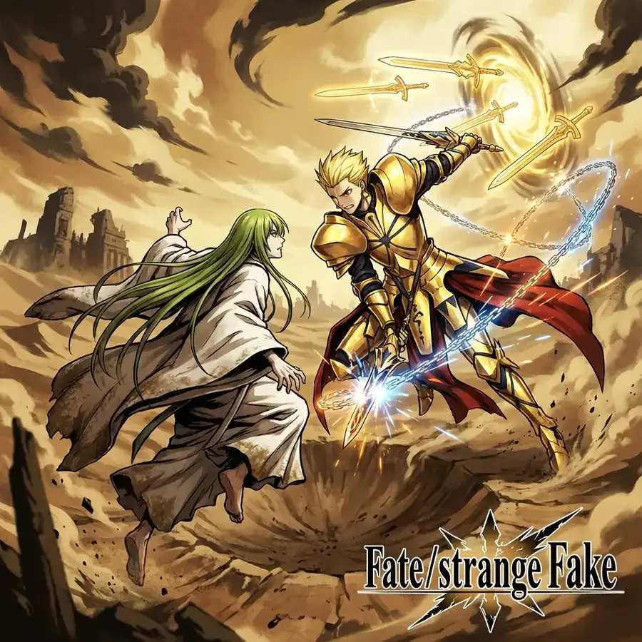 Gilgamesh vs Enkidu in the desert