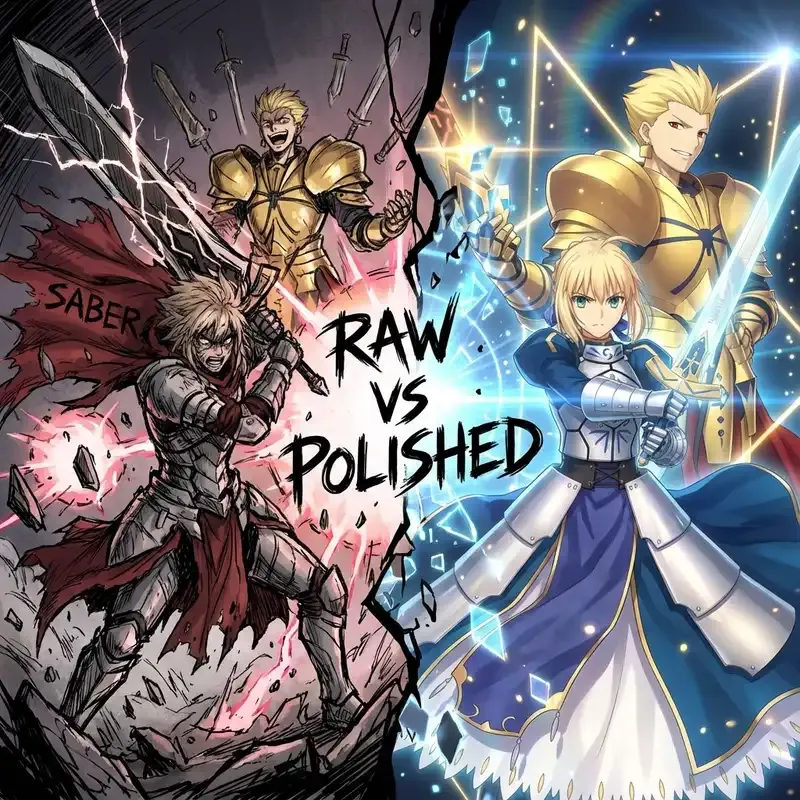 Comparison of A-1 Pictures raw style vs Ufotable polished style
