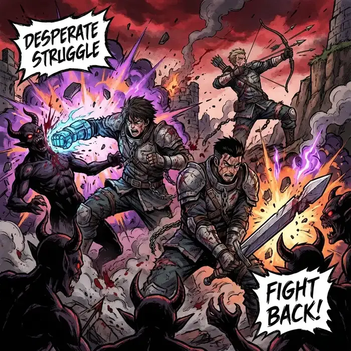 Sentenced to Be a Hero anime combat scene Xarello fighting demons