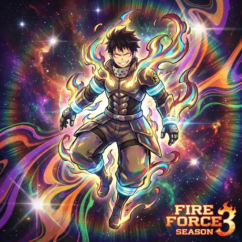 Shinra's evolved form showing the shift towards a more abstract, Soul Eater-esque style